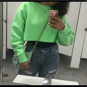 Champion Pigment Dye Reverse Weave Crop Sweater